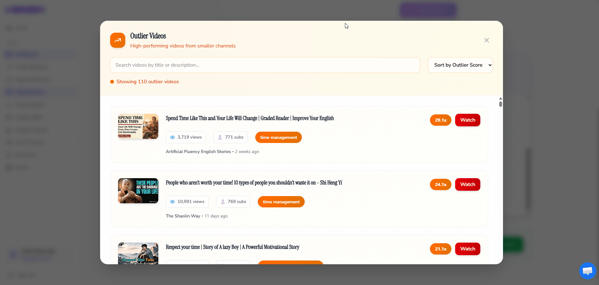 OutlierKit Deep Research generating outlier video insights for content strategy
