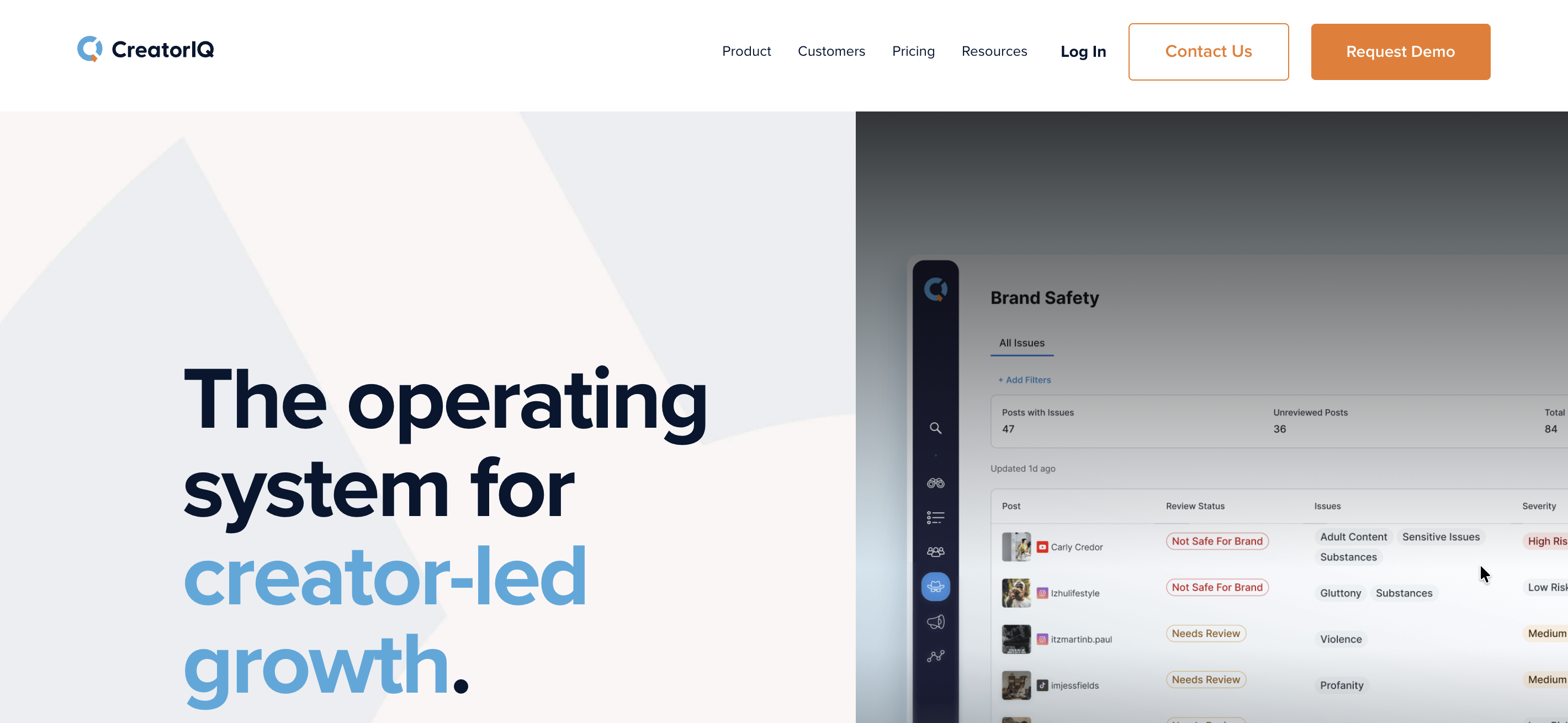 CreatorIQ dashboard screenshot