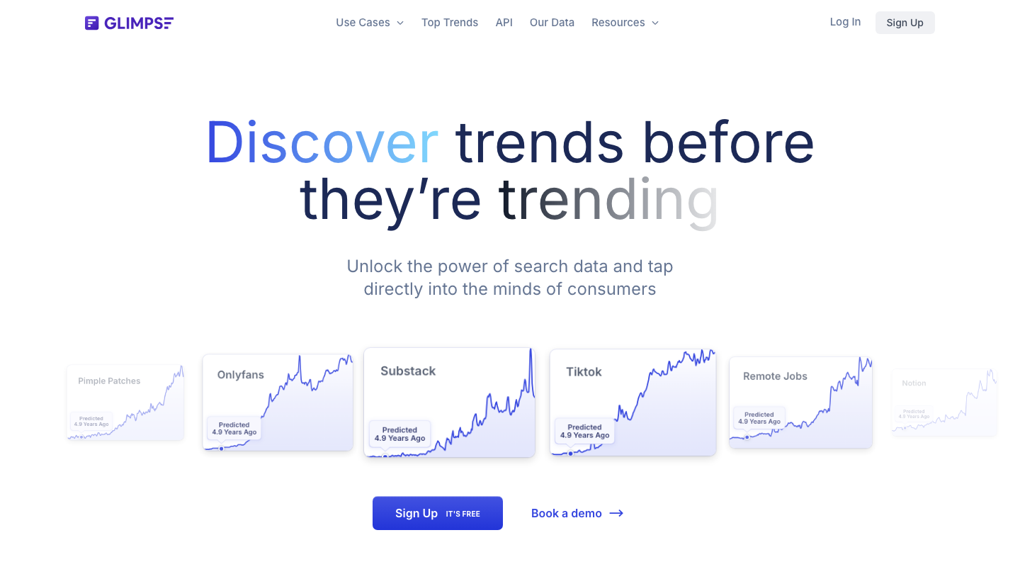 Glimpse dashboard screenshot