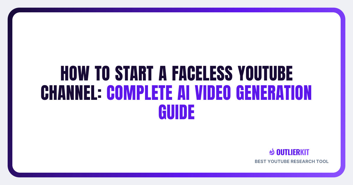 How to Start a Faceless YouTube Channel in 2026: Complete AI Video ...