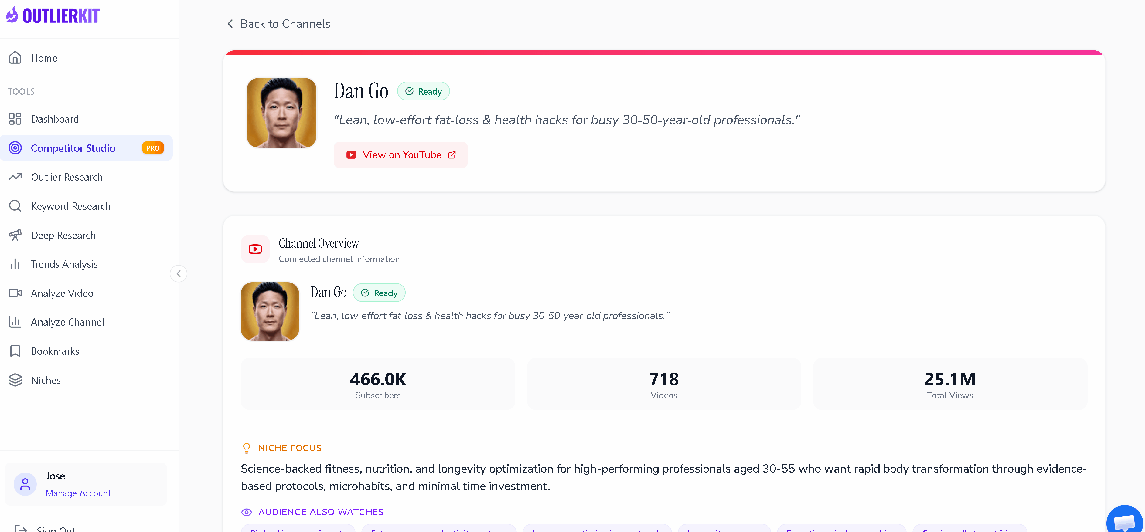 Competitor Studio — niche competitor tracking demo